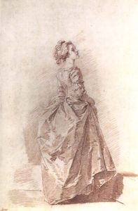 Drawing of a Young Woman, by Fragonard, c 1770s-80s